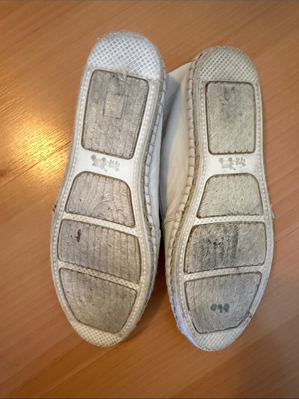 Coach White Leather Espadrille Flats with Gold Logo - Picture 2 of 3